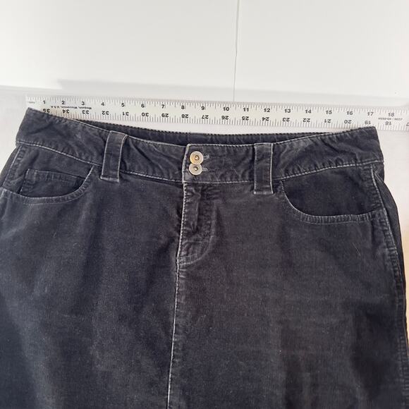 Riders Copper Skirt Corduroy Woman's 9M Hi Lo Flounce Trumpet Modest Black - Picture 7 of 11